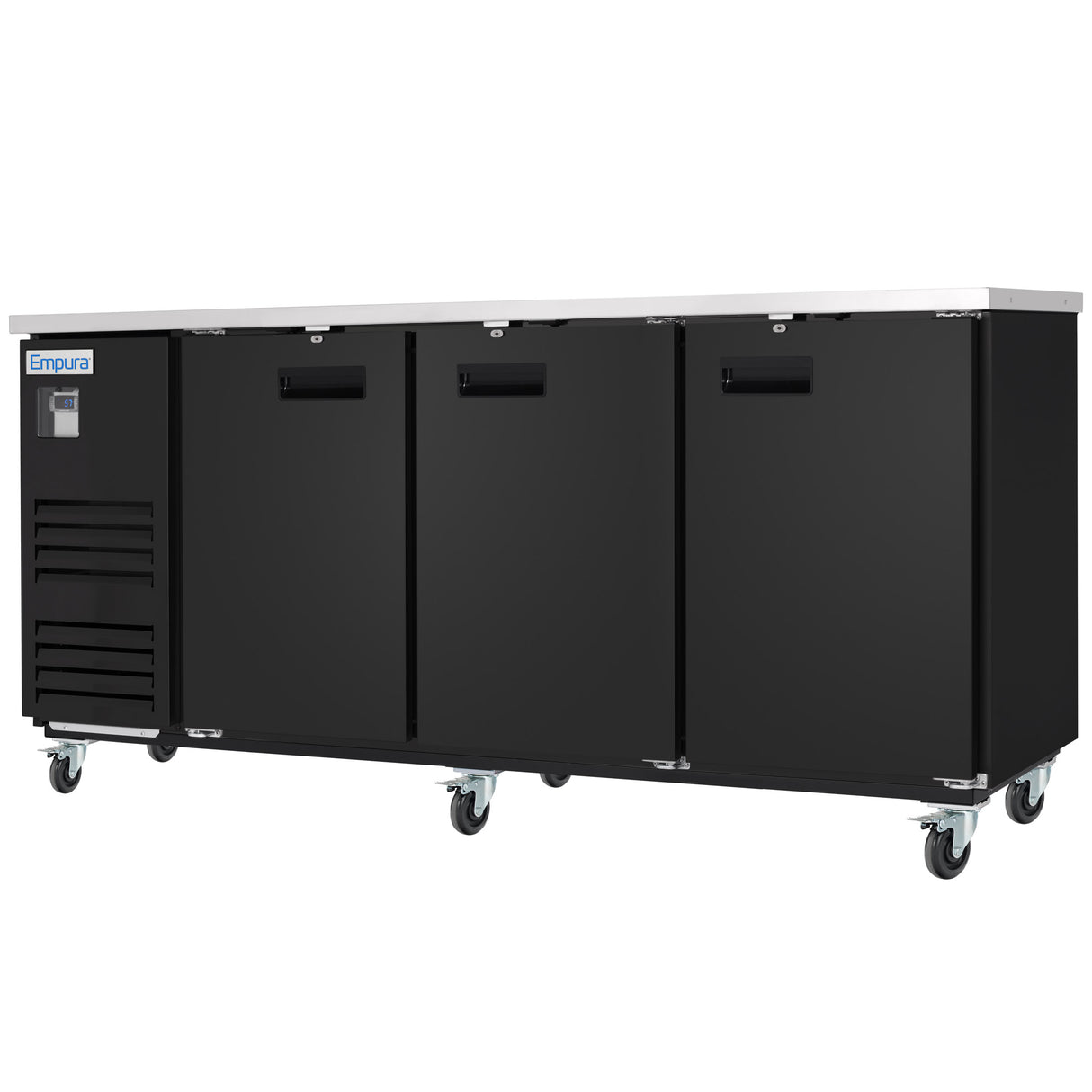 Empura Refrigeration E-KBB90-3-27 Back Bar Cooler 3 Swing Solid Doors 90"W X 27 5/8"D X 42 1/2"H