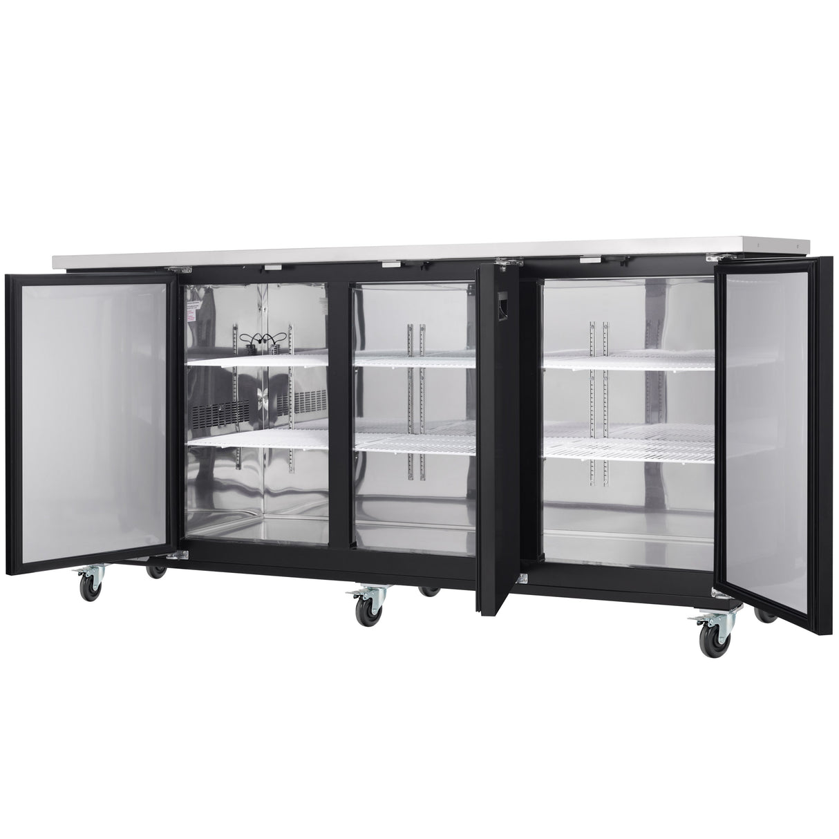 Empura Refrigeration E-KBB90-3-27 Back Bar Cooler 3 Swing Solid Doors 90"W X 27 5/8"D X 42 1/2"H