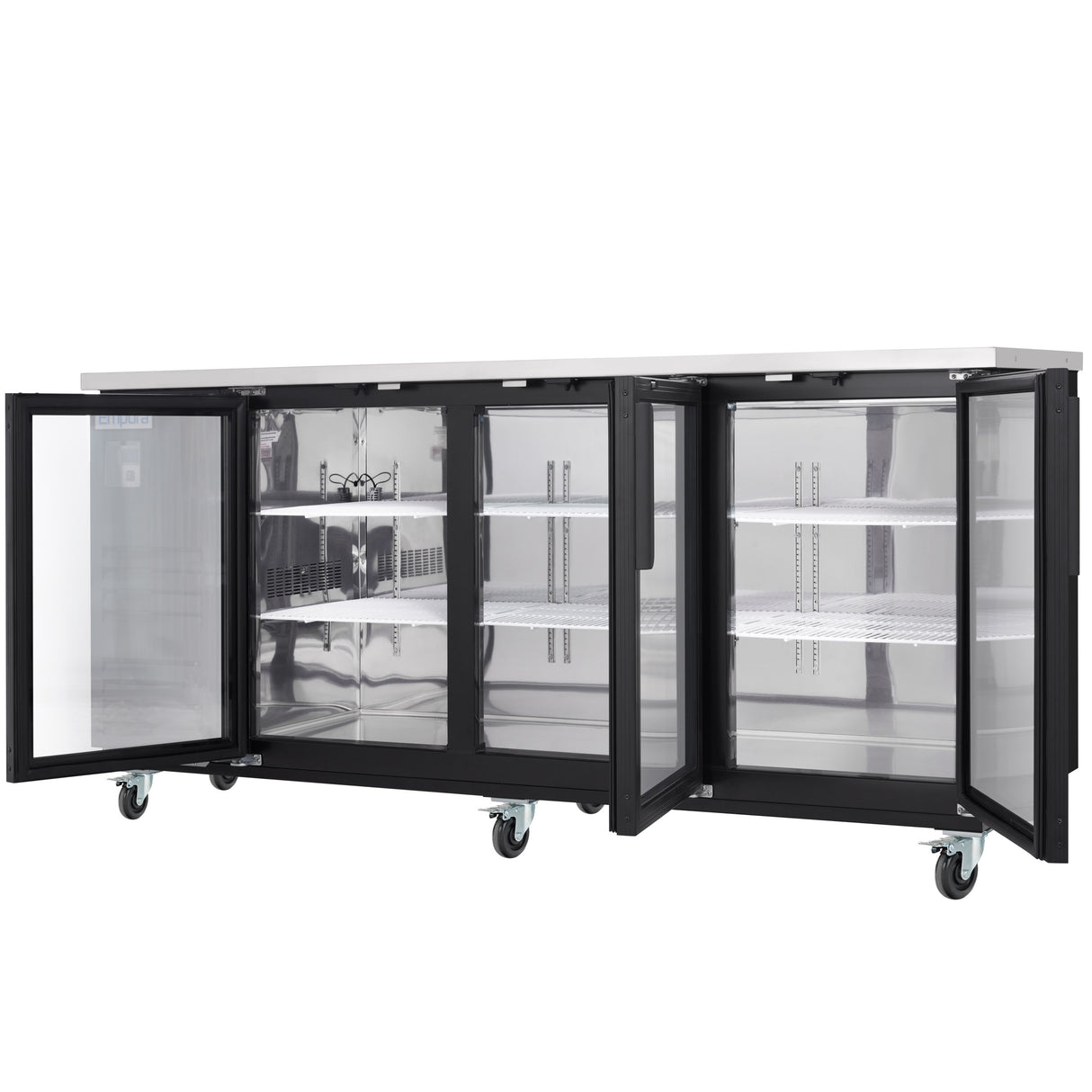 Empura Refrigeration E-KBB903BG Back Bar Cooler 90.4"W X 27.6"D X 42.5"H 29 Cu. Ft. Capacity