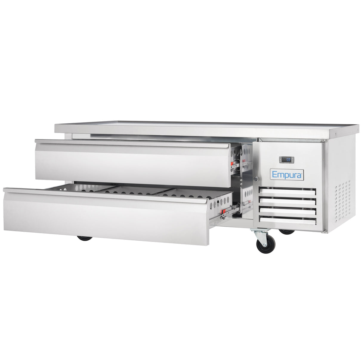 Empura Refrigeration E-KCBRC60 Refrigerated Equipment Stand 62"W X 31.9"D X 26.8"H 9.1 Cu. Ft. Capacity
