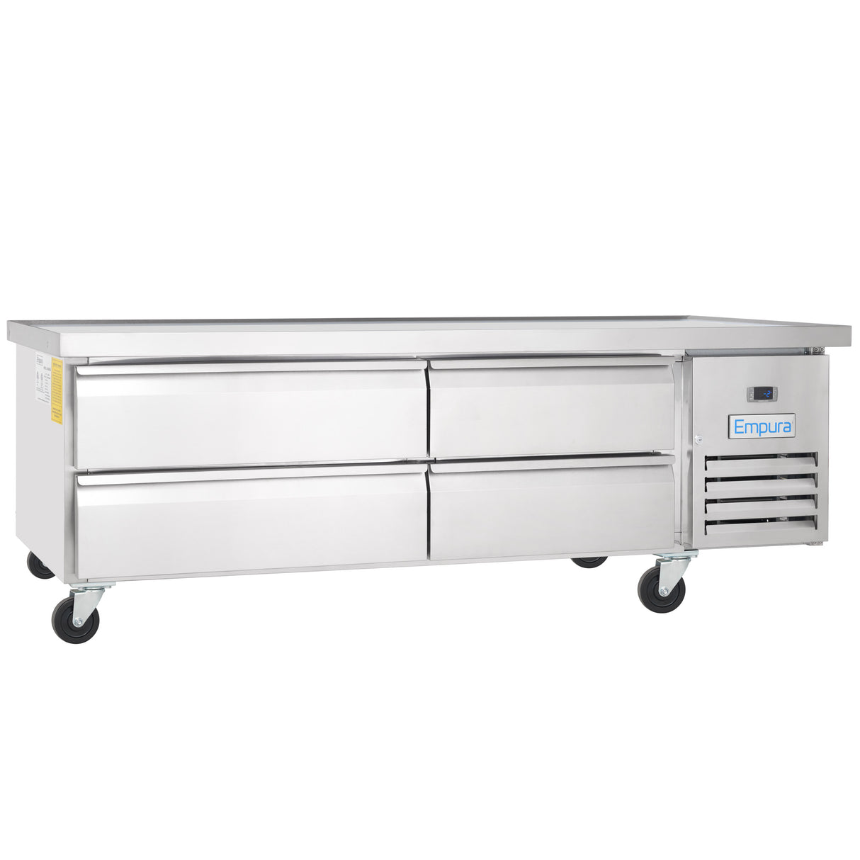Empura Refrigeration E-KCBRC72 Refrigerated Equipment Stand 74"W X 31.9"D X 26.8"H 11.4 Cu. Ft. Capacity