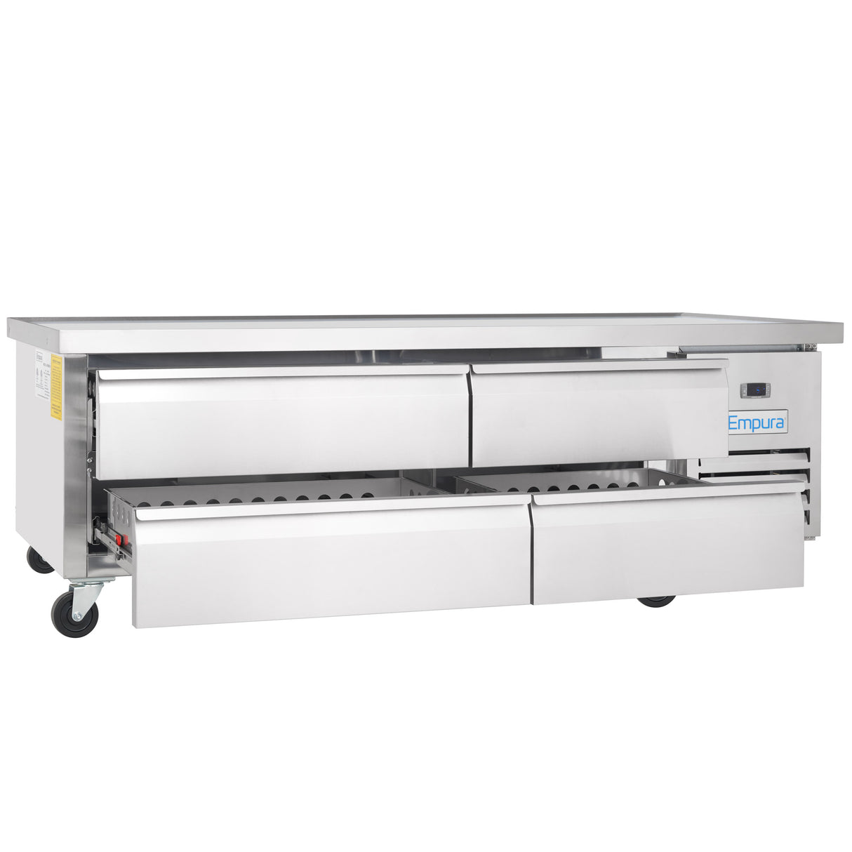 Empura Refrigeration E-KCBRC72 Refrigerated Equipment Stand 74"W X 31.9"D X 26.8"H 11.4 Cu. Ft. Capacity