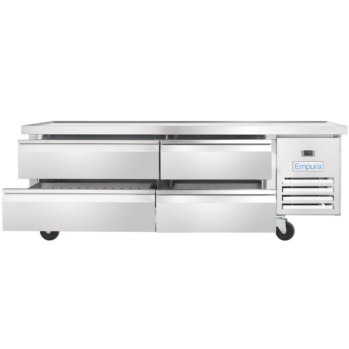 Empura Refrigeration E-KCBRC72 Refrigerated Equipment Stand 74"W X 31.9"D X 26.8"H 11.4 Cu. Ft. Capacity