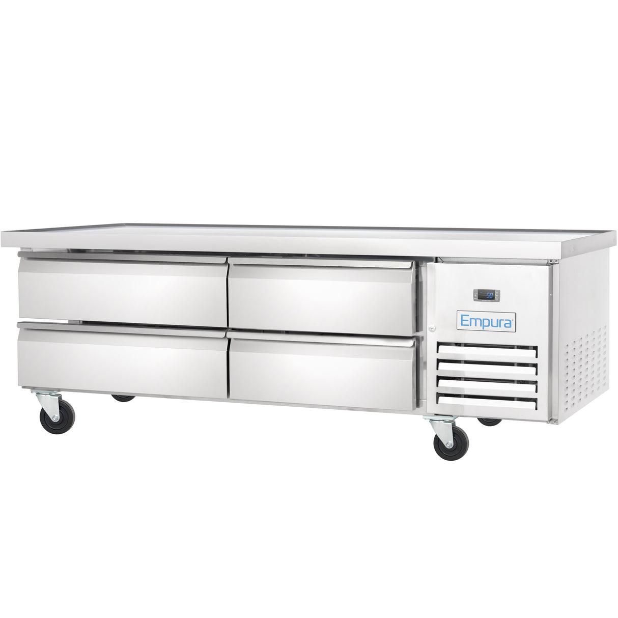 Empura Refrigeration E-KCBRC72 Refrigerated Equipment Stand 74"W X 31.9"D X 26.8"H 11.4 Cu. Ft. Capacity