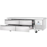 Empura Refrigeration E-KCBRC72 Refrigerated Equipment Stand 74"W X 31.9"D X 26.8"H 11.4 Cu. Ft. Capacity