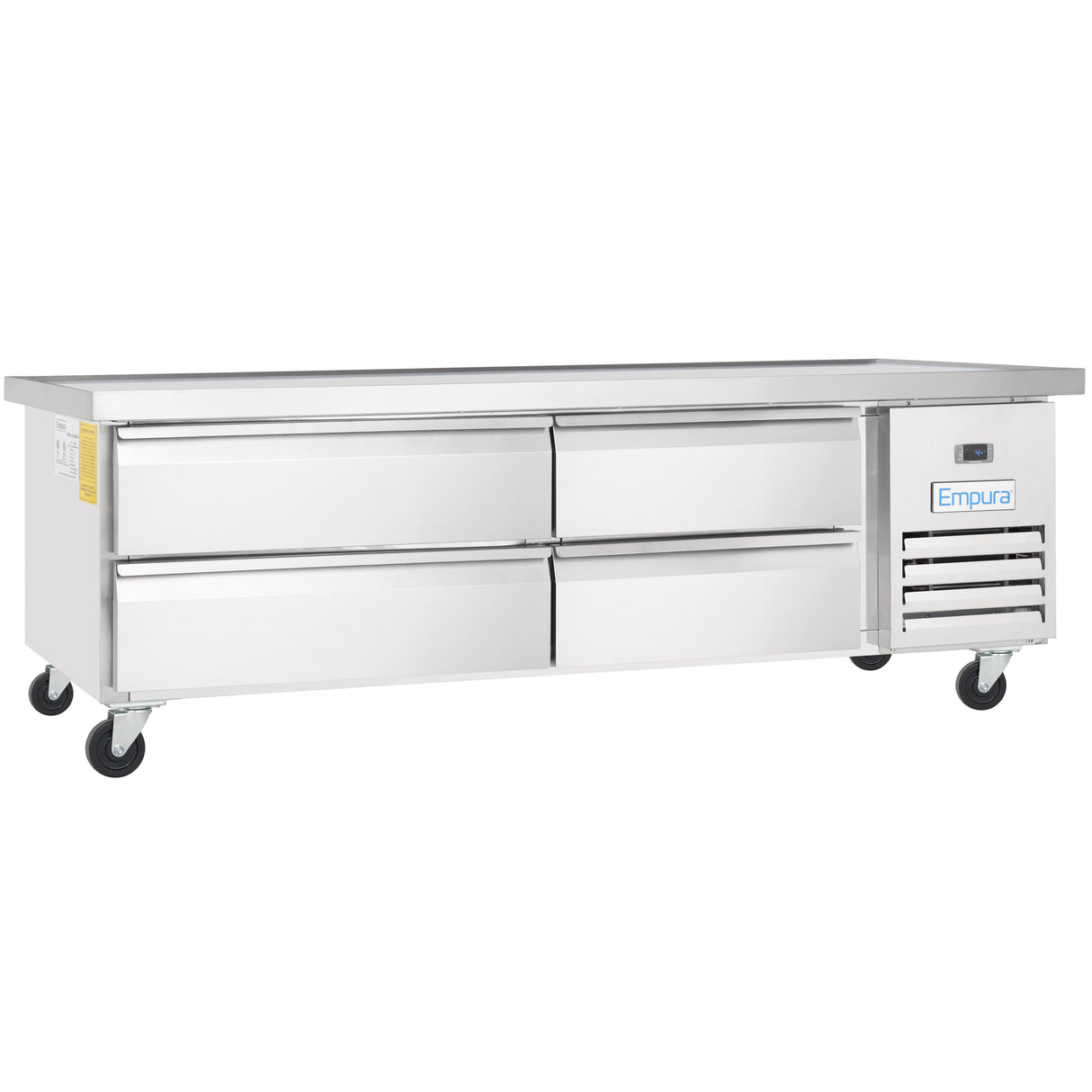 Empura Refrigeration E-KCBRC76 Refrigerated Equipment Stand 76"W X 31.9"D X 26.8"H 11.4 Cu. Ft. Capacity