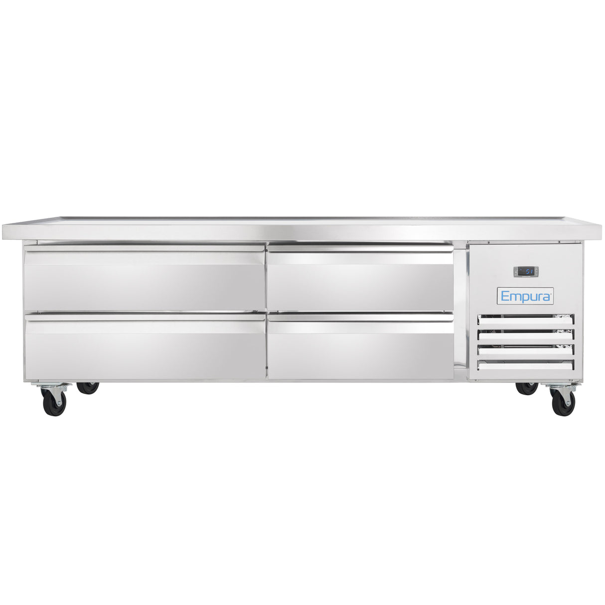 Empura Refrigeration E-KCBRC76 Refrigerated Equipment Stand 76"W X 31.9"D X 26.8"H 11.4 Cu. Ft. Capacity