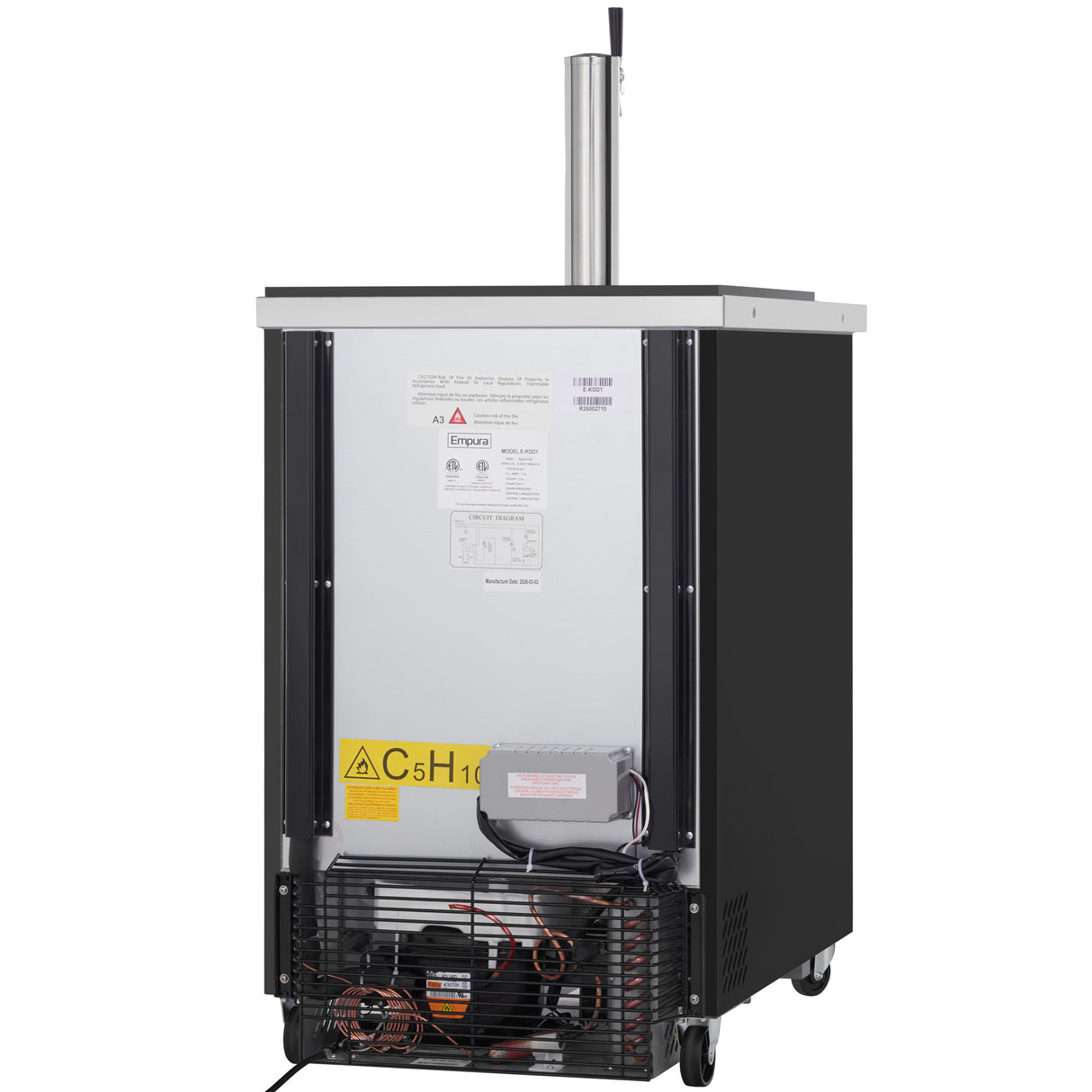 Empura Refrigeration E-KDD1 Direct Draw Beer Dispenser 24.1"W X 29.9"D X 38.7"H 8.1 Cu. Ft. Capacity