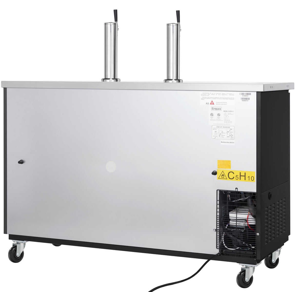 Empura Refrigeration E-KDD3-2 Direct Draw Beer Dispenser 61.1"W X 24.41"D X 41.9"H 16.6 Cu. Ft. Capacity