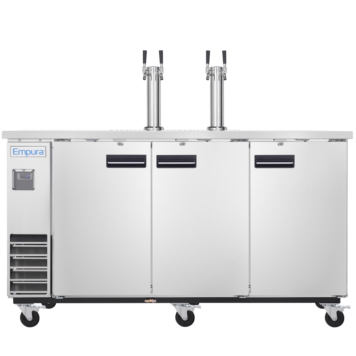 Empura Refrigeration E-KDD4-2-S Direct Draw Beer Dispenser 73.1"W X 24.41"D X 41.9"H 20.8 Cu. Ft. Capacity