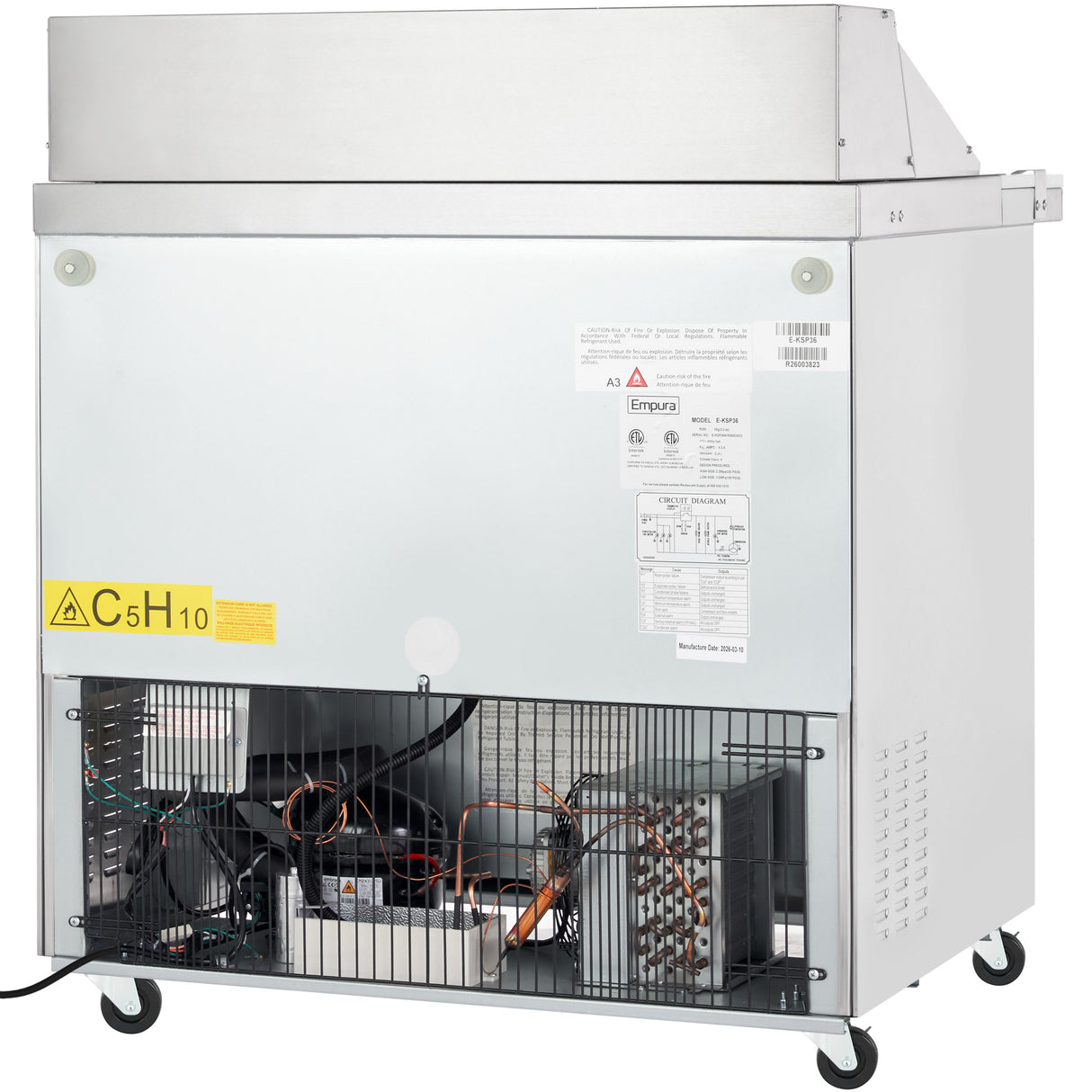 Empura Refrigeration E-KSP36 Refrigerated Sandwich/Salad Prep Table 36.4"W X 29.9"D X 43.2"H