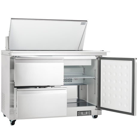 Empura Refrigeration E-KSP48M-D2 Refrigerated Sandwich/Salad Mega Top Prep Table With Drawers