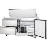 Empura Refrigeration E-KSP60M-D2 Refrigerated Sandwich/Salad Mega Top Prep Table With Drawers