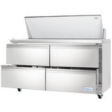 Empura Refrigeration E-KSP60M-D4 Refrigerated Sandwich/Salad Mega Top Prep Table With Drawers