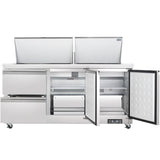 Empura Refrigeration E-KSP72M-D2 Refrigerated Sandwich/Salad Mega Top Prep Table With Drawers