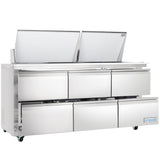 Empura Refrigeration E-KSP72M-D6 Refrigerated Sandwich/Salad Mega Top Prep Table With Drawers