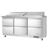 Empura Refrigeration E-KSP72M-D6 Refrigerated Sandwich/Salad Mega Top Prep Table With Drawers