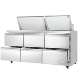 Empura Refrigeration E-KSP72M-D6 Refrigerated Sandwich/Salad Mega Top Prep Table With Drawers