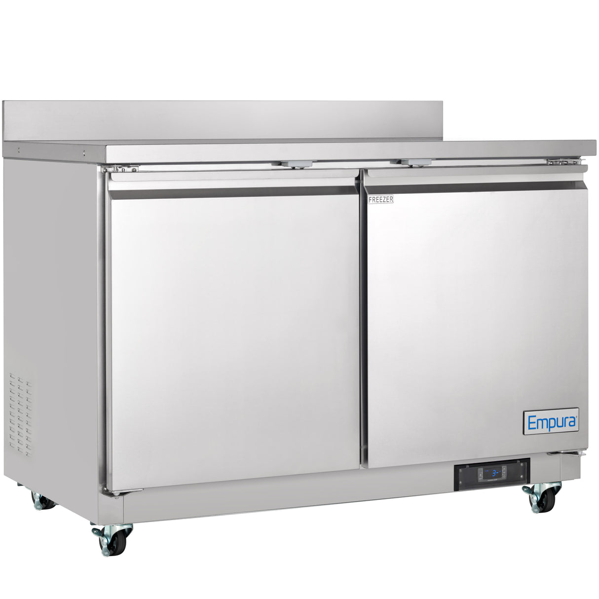 Empura Refrigeration E-KUC48FW Undercounter Reach-In Freezer Work Top 2 Swing Door Solid Doors