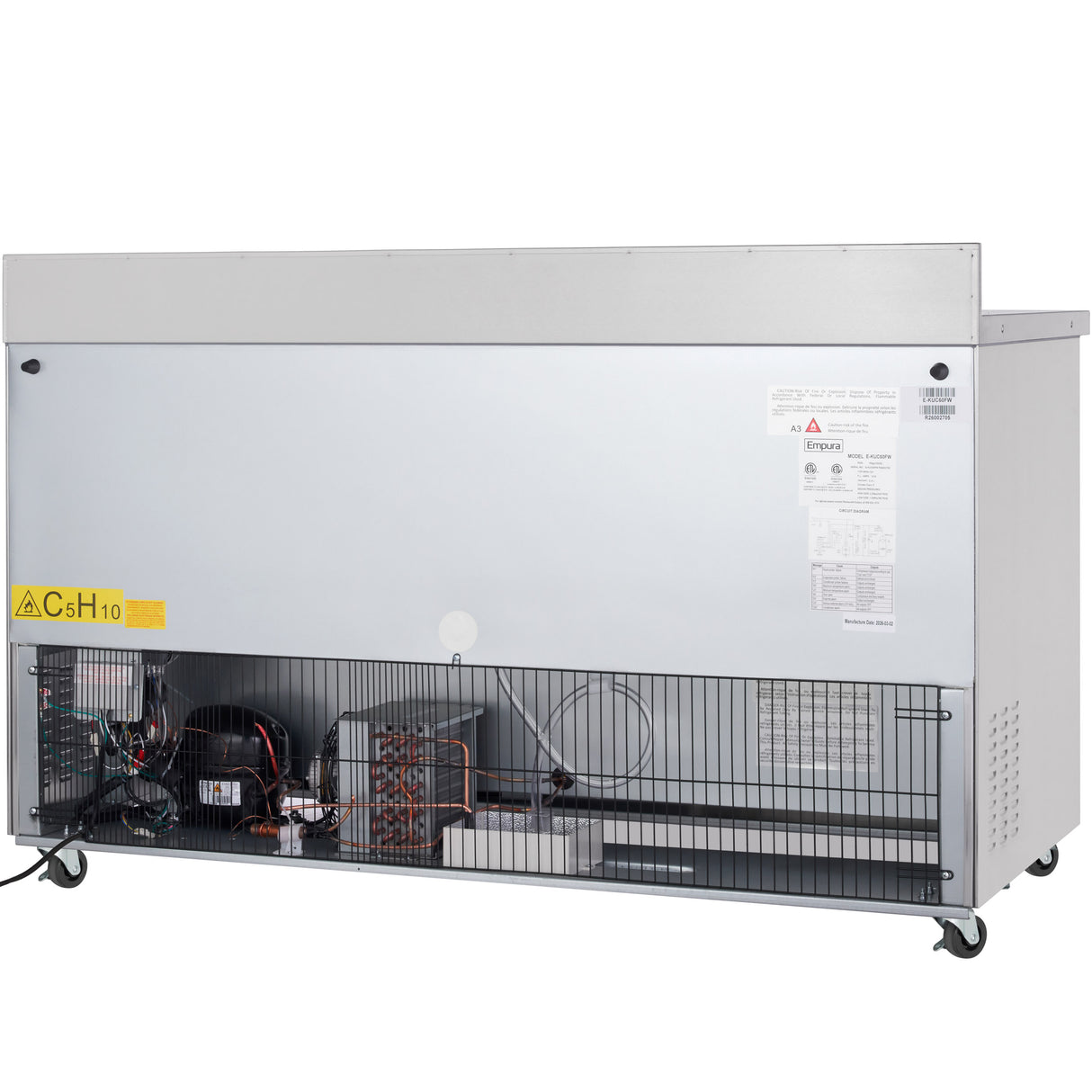 Empura Refrigeration E-KUC60FW Undercounter Reach-In Freezer Work Top 2 Swing Door Solid Doors