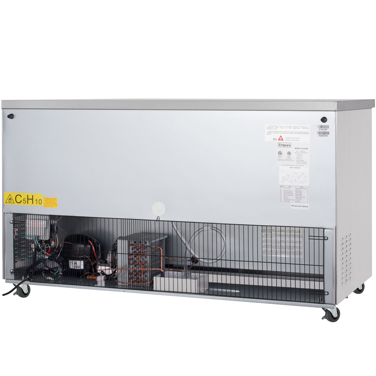 Empura Refrigeration E-KUC60F Undercounter Reach-In Freezer 61.2"W X 29.9"D X 35.5"H 13.2 Cu. Ft. Capacity
