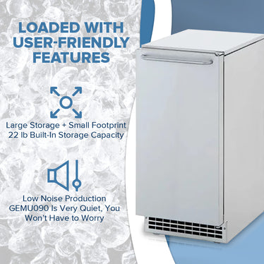 Ice-O-Matic GEMU090 Pearl Ice® Maker Soft Chewable Ice Crystals