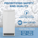 Electrical appliance GEMU090 with safety features highlighted on a textured background