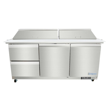 Empura Refrigeration E-KSP72M-D2 Refrigerated Sandwich/Salad Mega Top Prep Table With Drawers