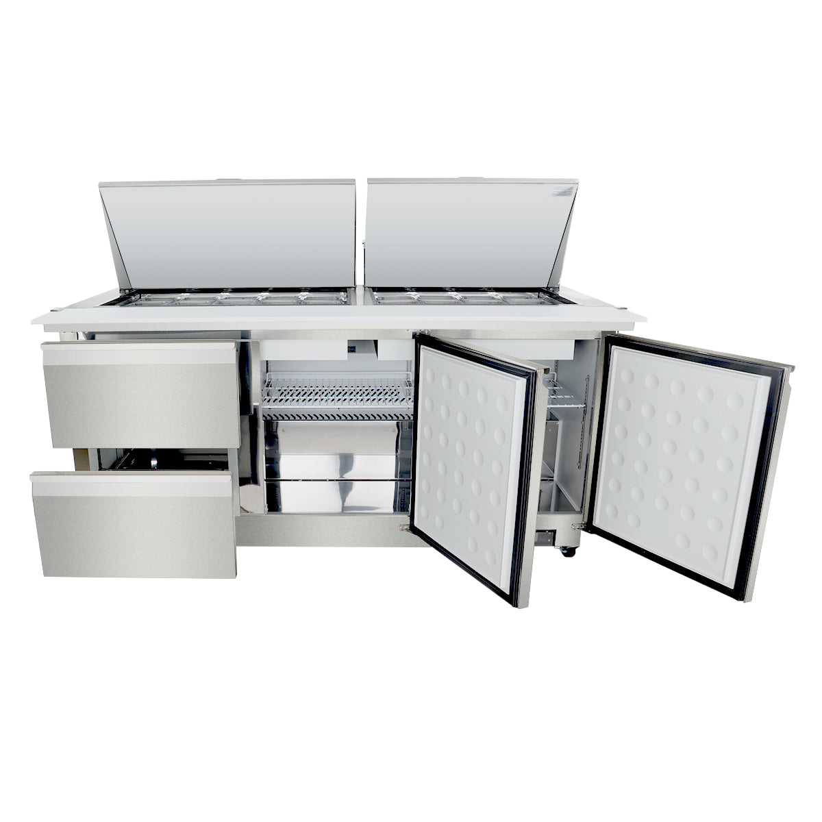 Empura Refrigeration E-KSP72M-D2 Refrigerated Sandwich/Salad Mega Top Prep Table With Drawers