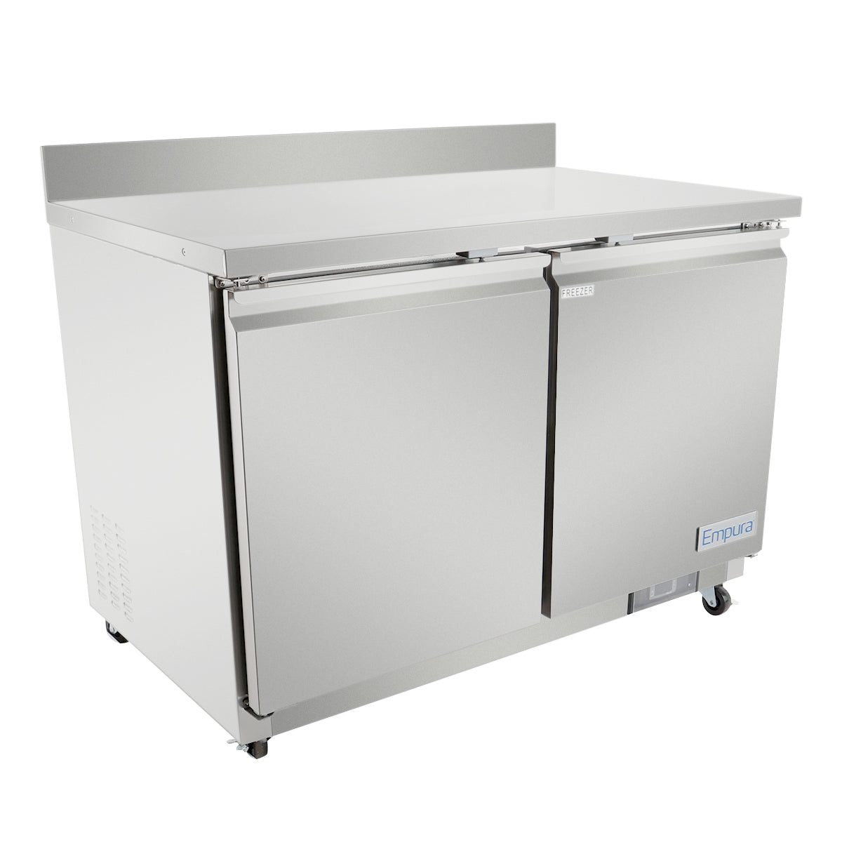Empura Refrigeration E-KUC48FW Undercounter Reach-In Freezer Work Top 2 Swing Door Solid Doors