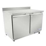 Empura Refrigeration E-KUC48FW Undercounter Reach-In Freezer Work Top 2 Swing Door Solid Doors
