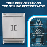 True Refrigeration T-49-HC Refrigerator Reach-in Two-section