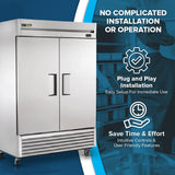 True Refrigeration T-49-HC Refrigerator Reach-in Two-section