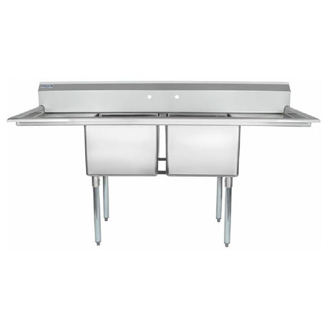 Empura Stainless ESD21818LR18 Sink, commercial double-basin with drainboards, standard duty