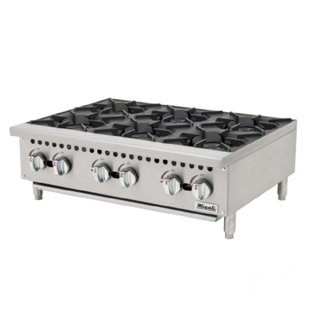 Migali C-HP-6B-36-IB_NAT - Counter-top Hot Plate, 36"W, (6) Burners