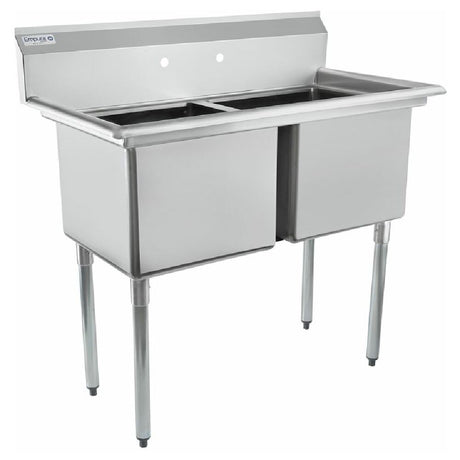 Stainless Steel Commercial Double-Compartment Sink Empura Stainless ESD21818 Standard Duty