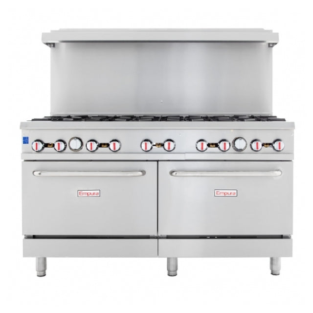 Empura Stainless EGR-60 "Stainless Steel Commercial Gas Range With Two Ovens 10 Burners