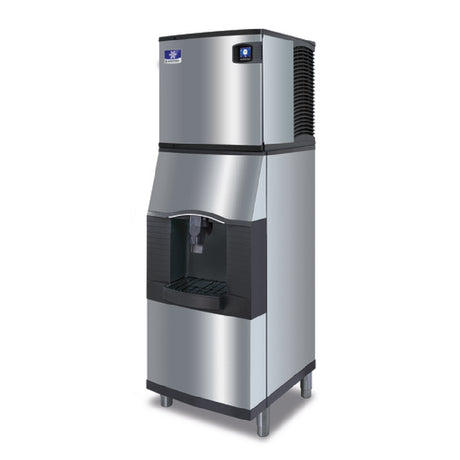 Manitowoc SPA162 vending ice dispenser featuring touchless lever and stainless steel design