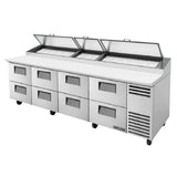 True Mfg. - General Foodservice TPP-AT-119D-8-HC - Pizza Prep, 33 - 41°F Pan Rail