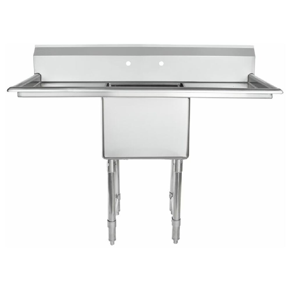 Stainless steel Empura Stainless EHD11818LR18 heavy duty sink with drainboards and adjustable legs