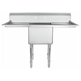 Stainless steel Empura Stainless EHD11818LR18 heavy duty sink with drainboards and adjustable legs