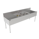 Perlick TSF84M3-DB - TSF Series Underbar Multi-tank Sink Unit, Three 18 Gauge Stainless Steel Compartment