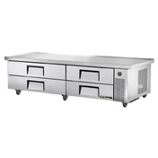 Stainless steel True Refrigeration TRCB-82-86 refrigerated chef base with drawers and casters
