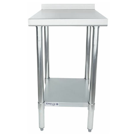 Stainless steel work table with backsplash and lower shelf, Empura FT1824E Filler Table