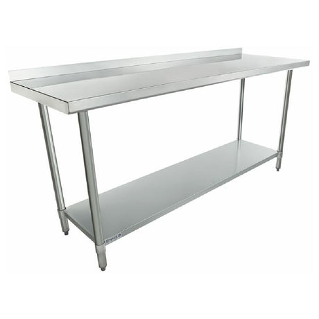 Stainless steel Economy Work Table EWT2B2496 with backsplash and lower shelf