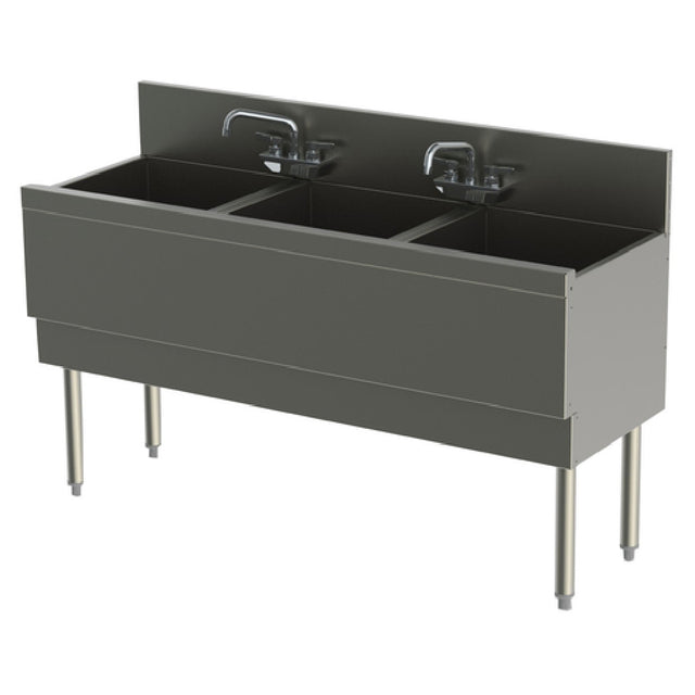 Perlick TS543CA TS Series Extra Capacity Underbar Sink Unit Three Compartment