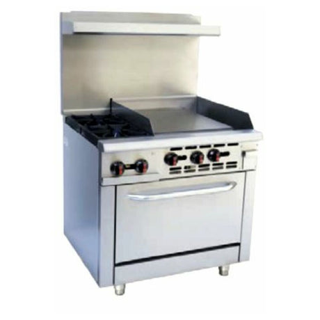 Empura Stainless EGR36-G24/LP Empura Liquid Propane 2-burner Range With 24" 2-burner Griddle