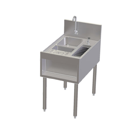 Perlick TSCE18PSTC-RC - Tobin Ellis Signature Underbar Utility Sink, With Glass Rinser & Tool Caddy