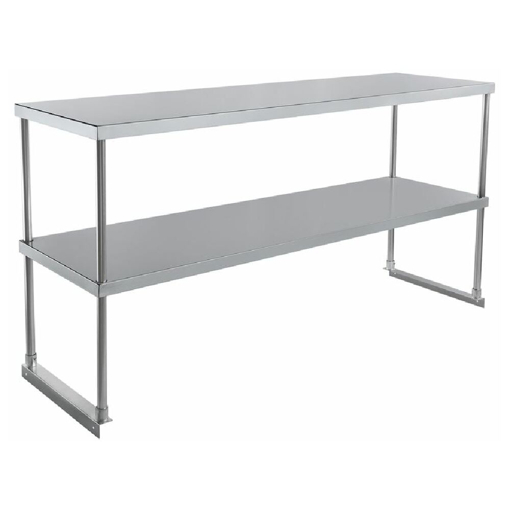 Stainless Steel Double-Tier Shelf Unit for Empura Stainless EDOS1860 Overshelf Table-Mounted Standard Duty