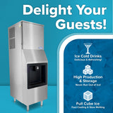 Atosa HD350-AP-161 Hotel Ice Machine & Dispenser Full Cube Ice 23"W X 29-1/2"D X 70-9/10"H